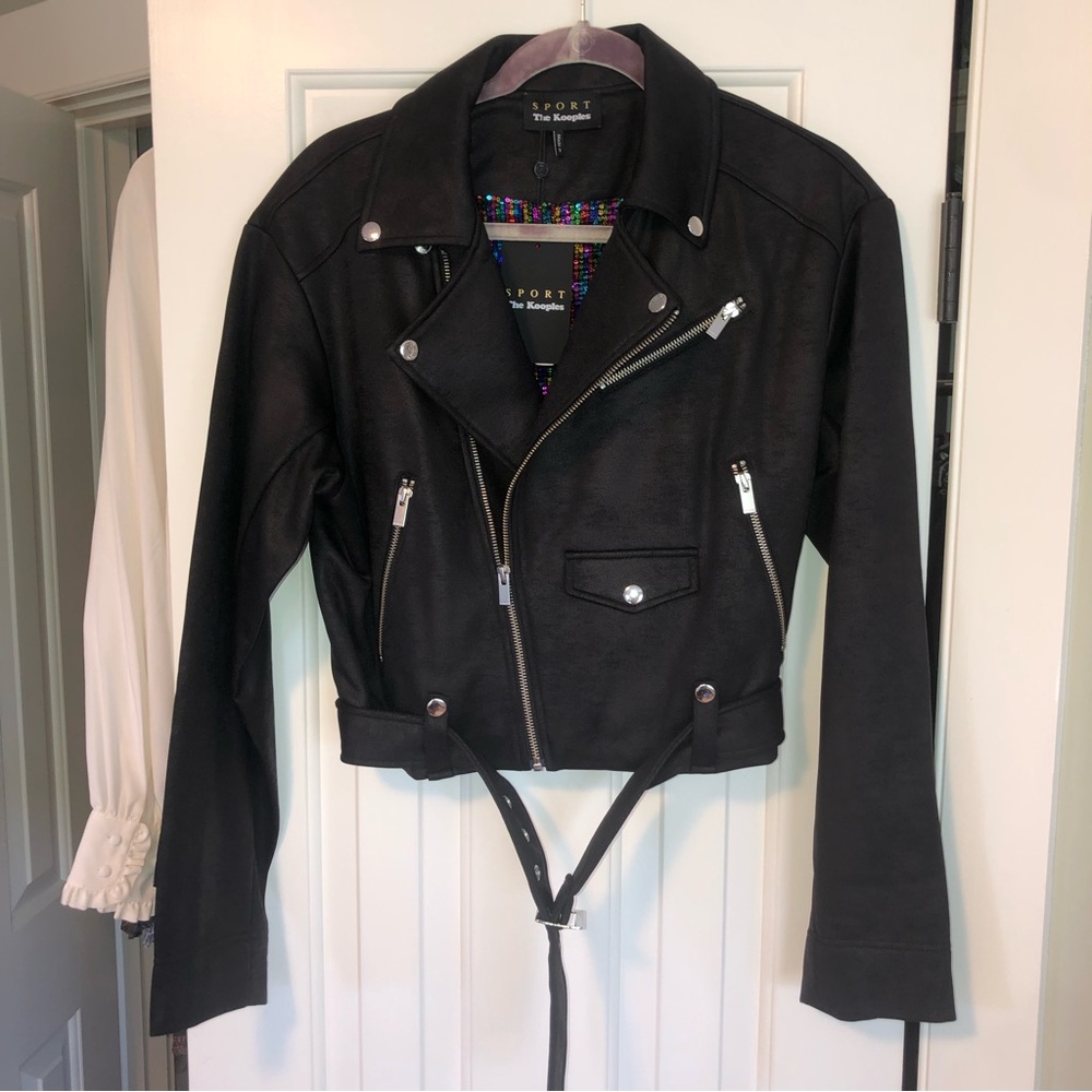 NWT The Kooples Sport Moto Sequin Jacket